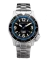 Zilverkleurig herenhorloge van Momentum Watches met stalen riem band Torpedo Blast Eclipse Solar Blue 44MM