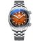Men's silver Phoibos watch with steel strap Eagle Ray 200M - PY039F Sunray Orange Automatic 41MM