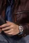 Montre Nivada Grenchen pour homme de couleur argent avec bracelet en caoutchouc F77 Brown Smoked With Date 69002A77 37MM Automatic