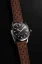 Men's silver Nivada Grenchen watch with leather strap Super Antarctic 35013M16 35MM Automatic