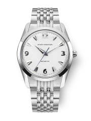 Stříbrné pánské hodinky Nivada Grenchen s ocelovým páskem Antarctic 35005M04 35MM
