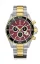 Męski srebrny zegarek Delma Watches ze stalowym paskiem Santiago Chronograph Silver / Gold Red 43MM
