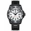 Zwart herenhorloge Phoibos Watches met een rubberen band Levithan PY032E DLC 500M - Automatic 45MM