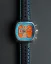 Zilverkleurig herenhorloge van Straton Watches met leren band Speciale Blue / Orange 42MM