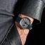 Men's silver 22Designstudio Watches watch with leather strap 4D Concrete Harbour Edition 44MM