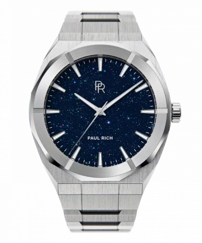 Reloj Paul Rich plateado para hombre con correa de acero Cosmic - Silver 45MM