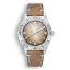 Miesten hopeinen Squale - kello nahkarannekkeella Super-Squale Sunray Brown Leather - Silver 38MM Automatic