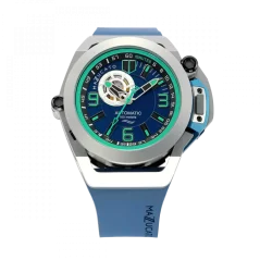 Orologio Mazzucato bracciale da uomo nero con elastico RIM Scuba Black / Blue - 48MM Automatic