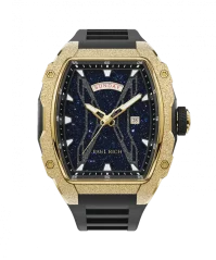 Montre homme Paul Rich Watch couleur or avec caoutchouc Frosted Astro Day & Date Mason - Gold 42,5MM