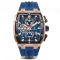 Reloj dorado Ralph Christian de hombre con goma The Polaris Chrono - Rose Gold / Royal Blue 42,5MM