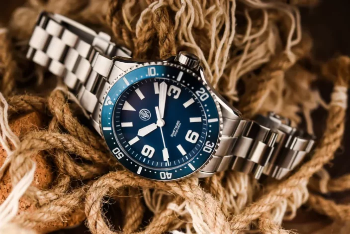 Relógio NTH Watches de prata para homem com pulseira de aço 2K1 Subs Swiftsure No Date - Blue Automatic 43,7MM