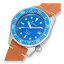 Reloj Squale plata para hombre con correa de cuero 1521 Blue Blasted Leather - Silver 42MM Automatic