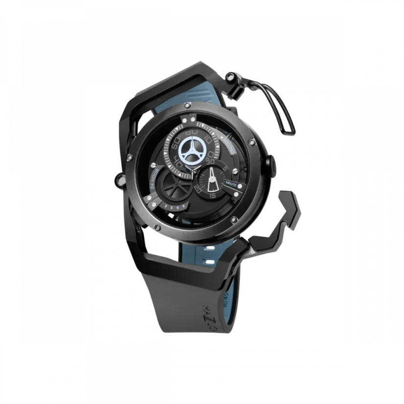 Men's Mazzucato black watch with rubber strap Rim Sport Black / Grey - 48MM Automatic