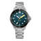 Stříbrné pánské hodinky Circula s ocelovým páskem DiveSport Titan - Petrol / Black DLC Titanium 42MM Automatic