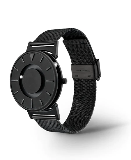 Men's black Eone watch with steel strap Bradley Mesh - Black 40MM