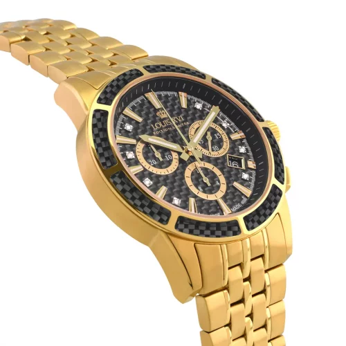 Men's gold Louis XVI watch with steel strap Majesté Iced Out 1123