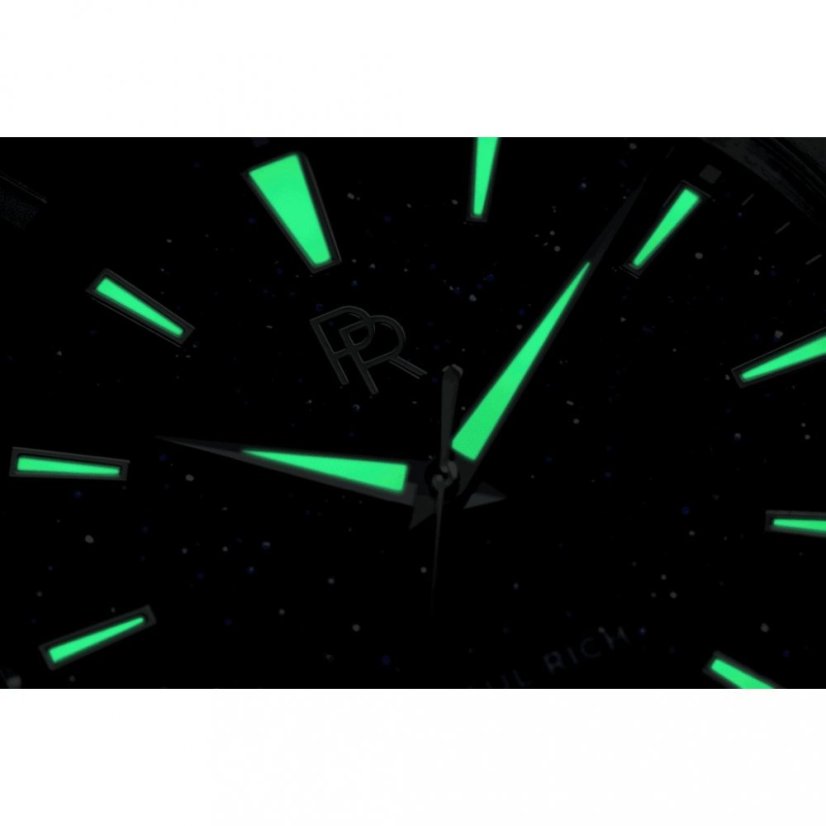 Orologio da uomo Paul Rich nero con cinturino in acciaio Frosted Star Dust - Black 45MM