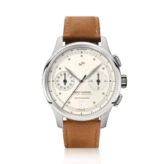 Reloj About Vintage plateado para hombre con cinturón de cuero genuino 1934 Telechron / White 42 MM