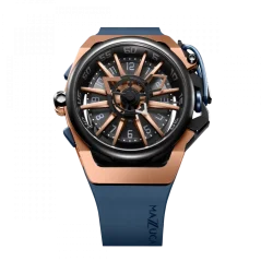 Černé pánské hodinky Mazzucato Watches s gumovým páskem Rim Sport Black / Gold - 48MM Automatic