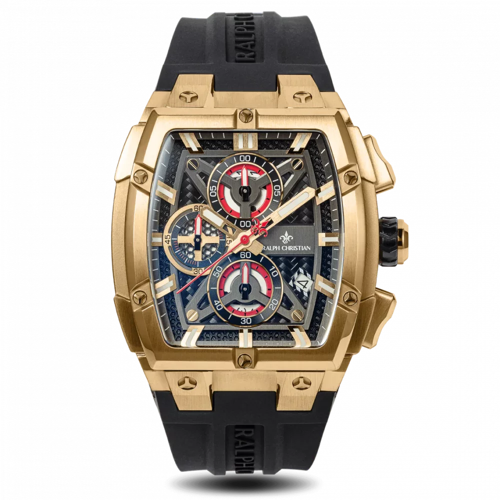 Men's gold Ralph Christian watch with a rubber band The Polaris