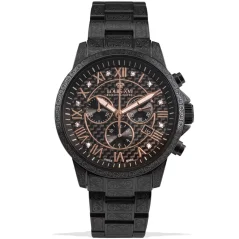Čierne pánske hodinky Louis XVI s oceľovým pásikom Palais Royale 1020 - Black 43MM