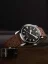 Men's silver Nivada Grenchen watch with leather strap Super Antarctic 35013M41 35MM Automatic