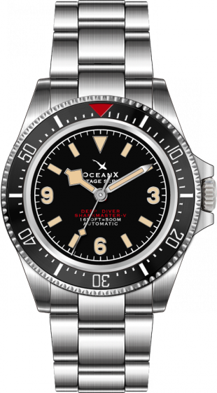 Men's silver Ocean X watch with steel strap SHARKMASTER-V 1000 VSMS531 - Silver Automatic 42MM