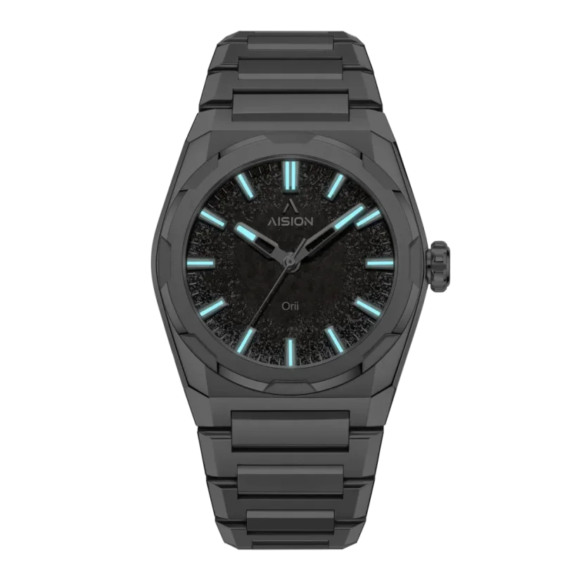 Men's silver Aisiondesign Watches with steel HANG Crafts - SILVER LEAF - HANMON KUROSOME 40MM Automatic