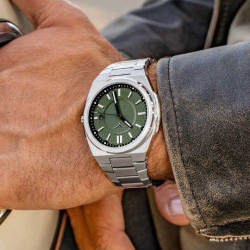 Stříbrné pánske hodinky Zinvo Watches s oceľovým pásikom Rival - Oasis Silver 44MM