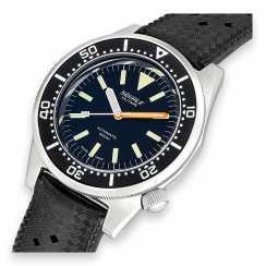 Men's silver Squale watch with rubber strap 1521 Militaire Blasted - Silver 42MM Automatic