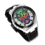 Montre Bomberg Watches pour hommes en argent avec caoutchouc CHRONO SKULL THROWBACK EDITION - COLORIDO 44MM Automatic