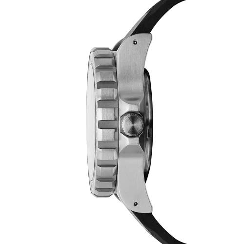 Montre Marathon Watches pour homme en couleur argent avec bracelet en caoutchouc Jumbo Day/Date Automatic 46MM