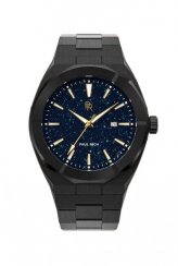 Čierne pánske hodinky Paul Rich s oceľovým pásikom Star Dust - Black Automatic 42MM
