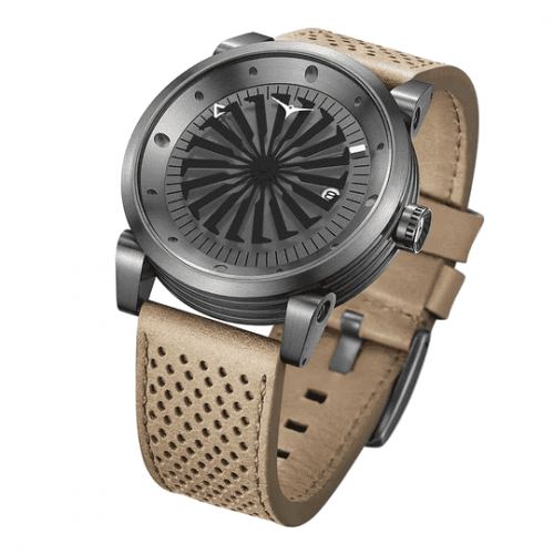 Szary męski zegarek Zinvo z paskiem z prawdziwej skóry Blade Encore - Grey 44MM