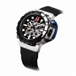 Černé pánské hodinky Mazzucato Watches s gumovým páskem RIM Sub Black / Blue - 42MM Automatic
