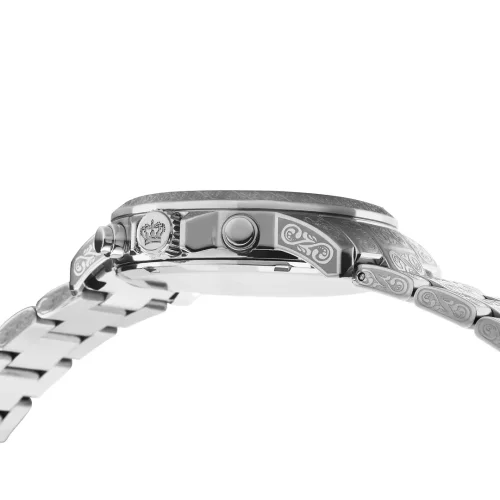 Montre Louis XVI pour homme en argent avec bracelet en acier Palais Royale 1019 - Silver 43MM
