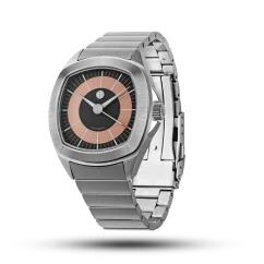 Montre Ferro & Company pour hommes en argent avec bracelet en acier TIME MASTER 70 SAUMON 39MM