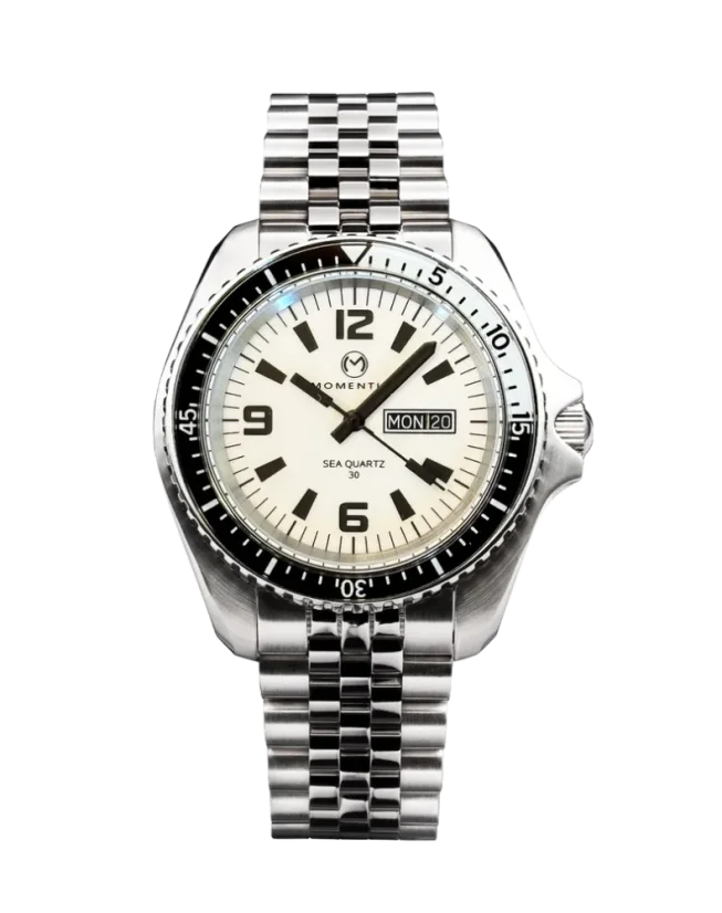 Men's silver Momentum Watch with steel strap Sea Quartz 