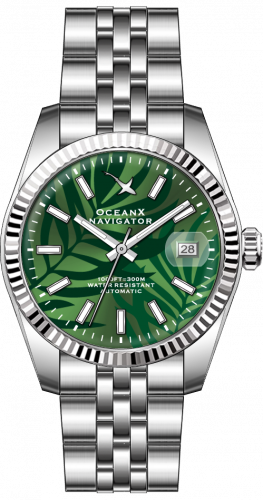 Srebrny męski zegarek Ocean X ze stalowym paskiem NAVIGATOR NVS323 - Silver Automatic 39MM