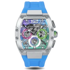 Relógio de homem Ralph Christian prata com pulseira de borracha The Intrepid Sport - Northern Lights 42,5MM