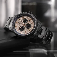 Čierne pánske hodinky Louis XVI s oceľovým pásikom Palais Royale 1089 - Black 43MM