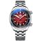 Zilverkleurig herenhorloge van Phoibos Watches met stalen band Eagle Ray 200M - PY039E Sunray Red Automatic 41MM