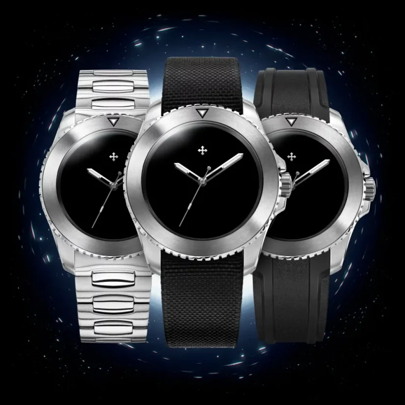 Stříbrné pánské hodinky Venezianico s nylonovým páskem Nereide Ultrablack 3921510 42MM Automatic