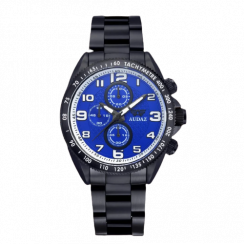 Černé pánské hodinky Audaz Watches s ocelovým páskem Sprinter ADZ-2025-05 - 45MM