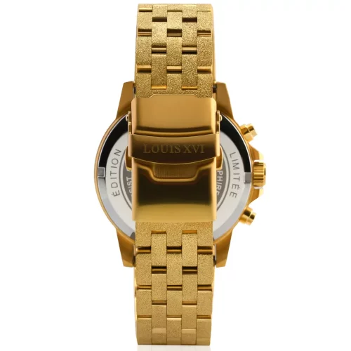 Men's gold Louis XVI watch with steel strap Frosted Aramis - Gold 43MM