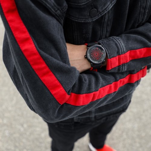 Męski czarny zegarek Zinvo Watches z paskiem z prawdziwej skóry Blade Corsa - Black 44MM