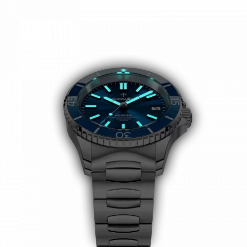Relógio masculino de prata Venezianico com bracelete de aço Nereide 3121502C Blue 39MM Automatic