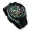 Reloj Bomberg Watches negro con banda de goma PIRATE SKULL GREEN 45MM