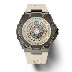 Relógio Nsquare pulseira de borracha preta para homem FIVE ELEMENTS Black / Brown 46MM Automatic