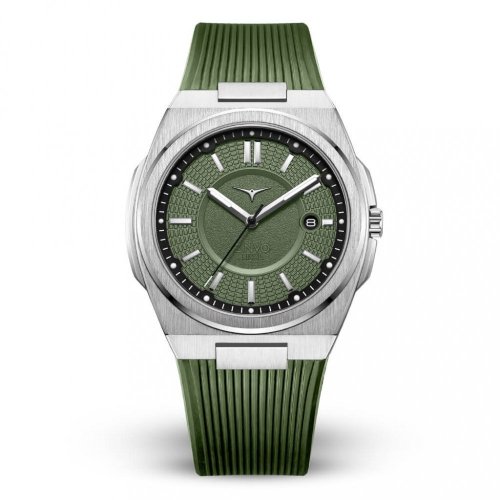 Hopeiset miesten Zinvo Watches kello teräsrannekkeella Rival - Oasis Silver 44MM